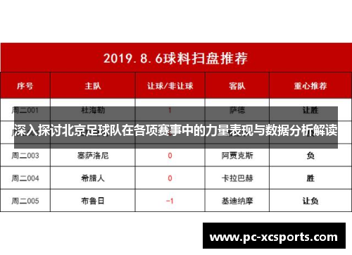 深入探讨北京足球队在各项赛事中的力量表现与数据分析解读